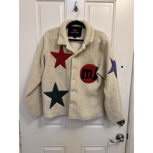 CPFM × MARC JACOBS TATTOO FLEECE JACKET Size: Large Beige unisex teddy Fur - Picture 1 of 12
